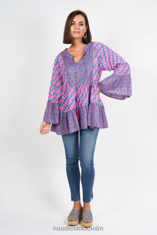 kvinnor Naudic belmont top tulpan & lodhi patch kläder ZN2F6261