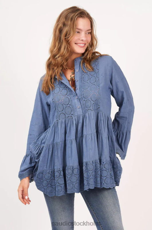 kvinnor Naudic cypern topp cirkel schiffli kläder ZN2F6235