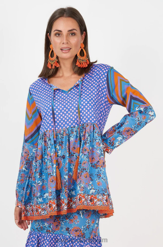 kvinnor Naudic dee dee top harlo patch blue kläder ZN2F6378