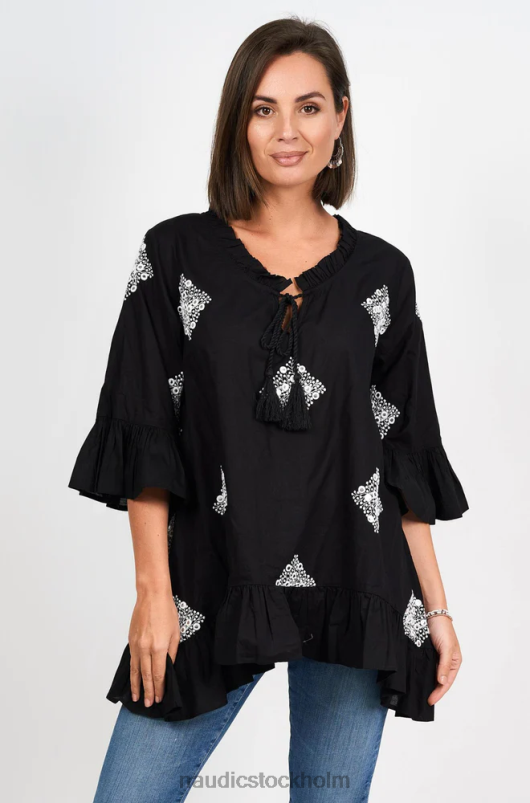 kvinnor Naudic hacienda tunika diamant schiffli kläder ZN2F6240