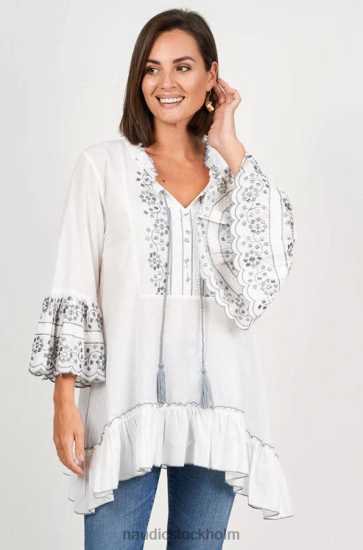 kvinnor Naudic hacienda tunika vinstockar schiffli kläder ZN2F6242