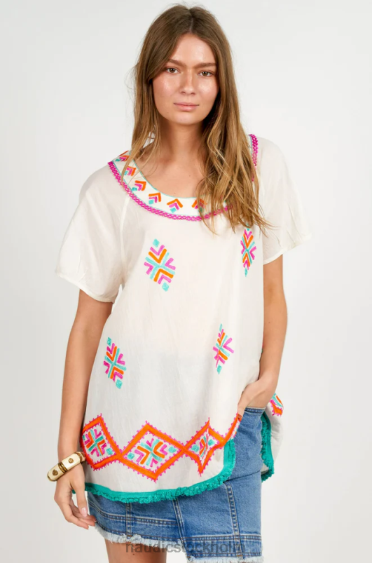 kvinnor Naudic sao paulo topp aztec broderi kläder ZN2F6320