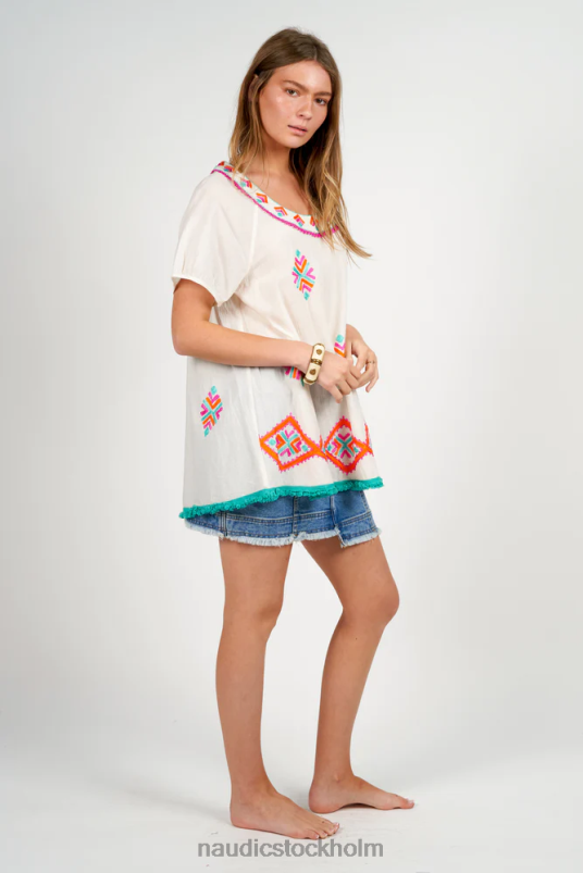 kvinnor Naudic sao paulo topp aztec broderi kläder ZN2F6320