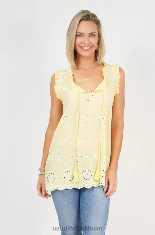 kvinnor Naudic sophia top chateau schiffli kläder ZN2F6255