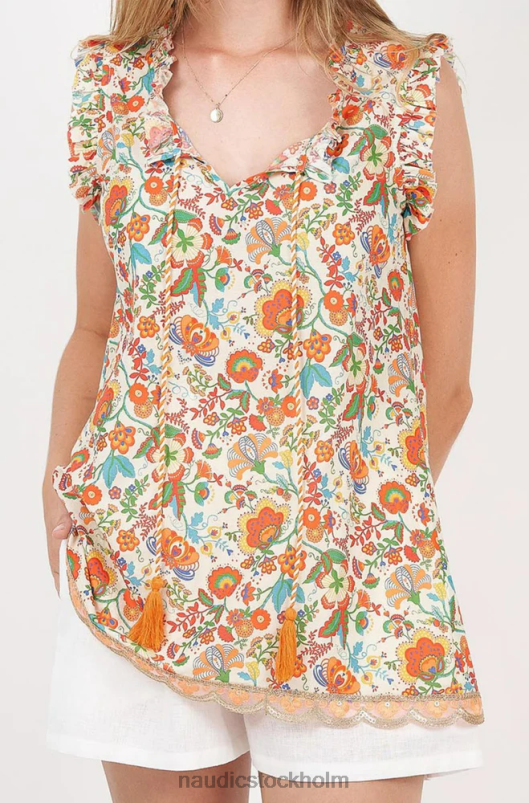 kvinnor Naudic sophia topp woodstock vit kläder ZN2F6367