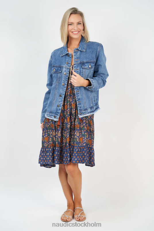 kvinnor Naudic country denim vintage blå jacka kläder ZN2F6259