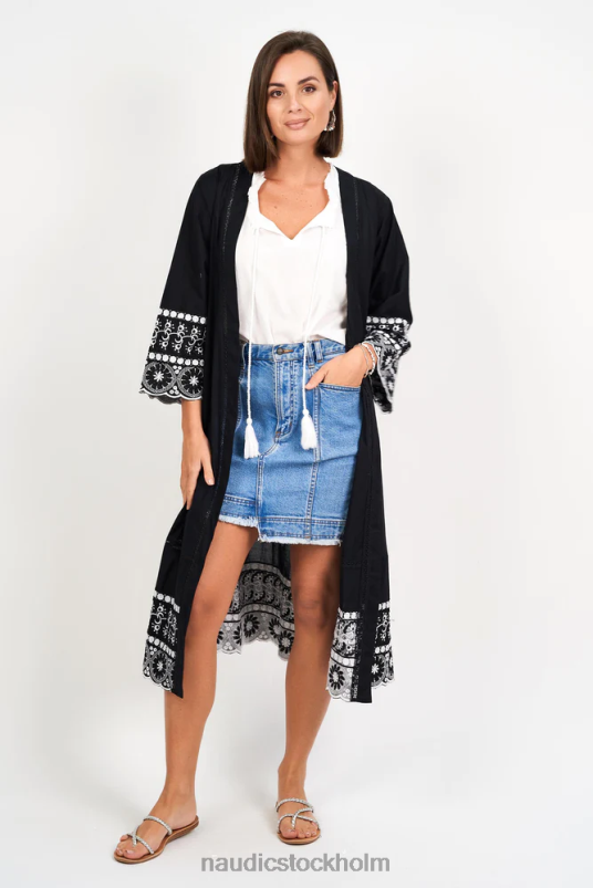 kvinnor Naudic florence jacka daisy schiffli kläder ZN2F6245