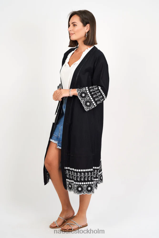 kvinnor Naudic florence jacka daisy schiffli kläder ZN2F6245