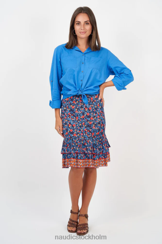 kvinnor Naudic olivia kjol hampshire blå kläder ZN2F6368