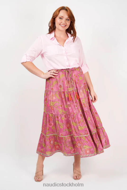 kvinnor Naudic skiktad kjol Mallorca kläder ZN2F6197