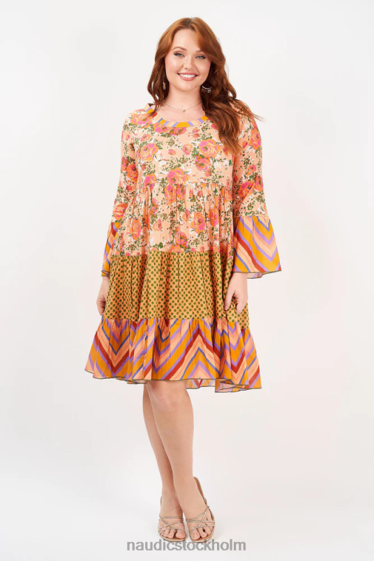 kvinnor Naudic Natalie klänning harlo patch persika kläder ZN2F6374