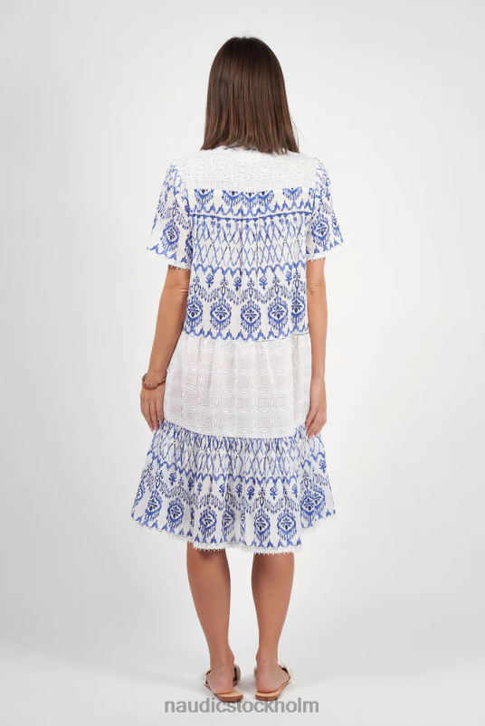 kvinnor Naudic ljung kortärmad klänning viva broderie kläder ZN2F612