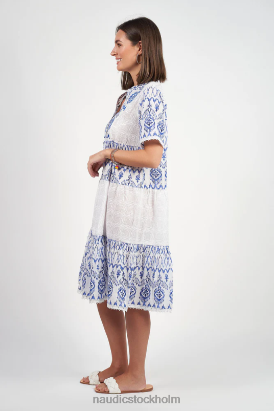 kvinnor Naudic ljung kortärmad klänning viva broderie kläder ZN2F612