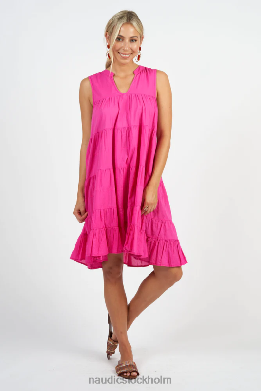 kvinnor Naudic lulu klänning varm rosa kläder ZN2F6205