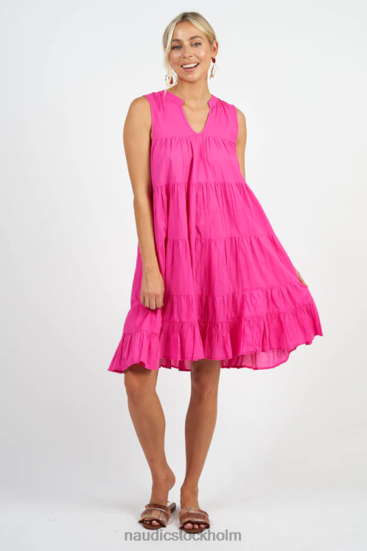 kvinnor Naudic lulu klänning varm rosa kläder ZN2F6205