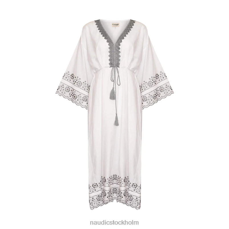 kvinnor Naudic rio klänning vine schiffli vit kläder ZN2F6405
