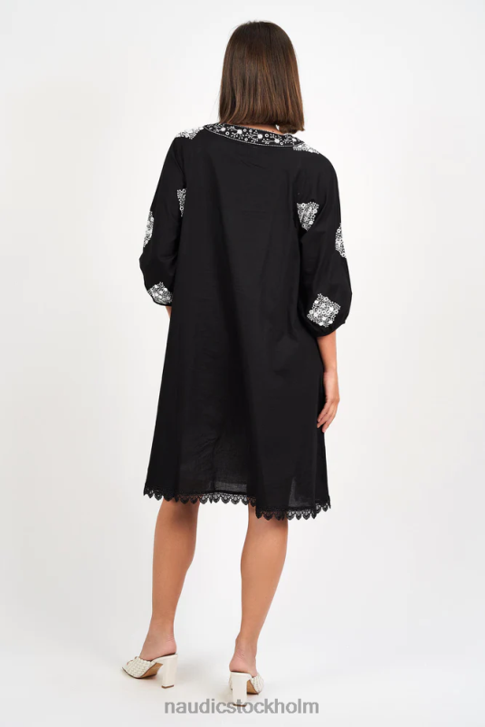 kvinnor Naudic sao paulo långärmad klänning diamant schiffli kläder ZN2F6241