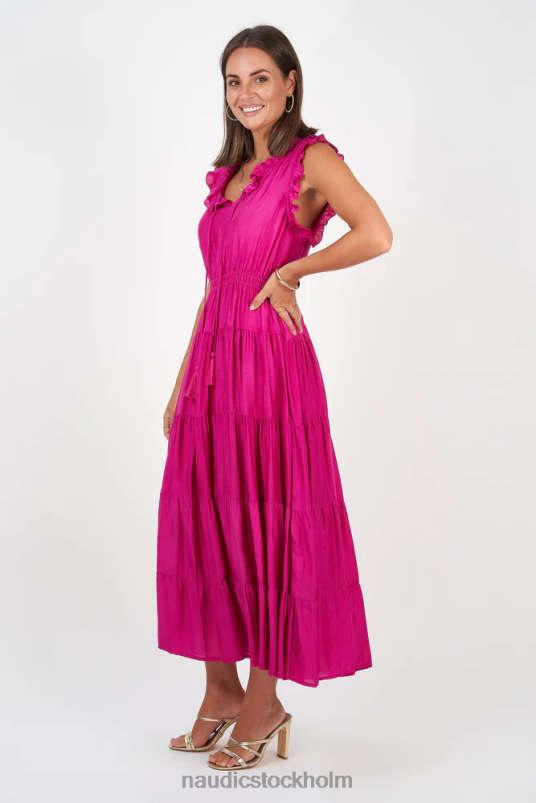 kvinnor Naudic sophia klänning varm rosa kläder ZN2F6122