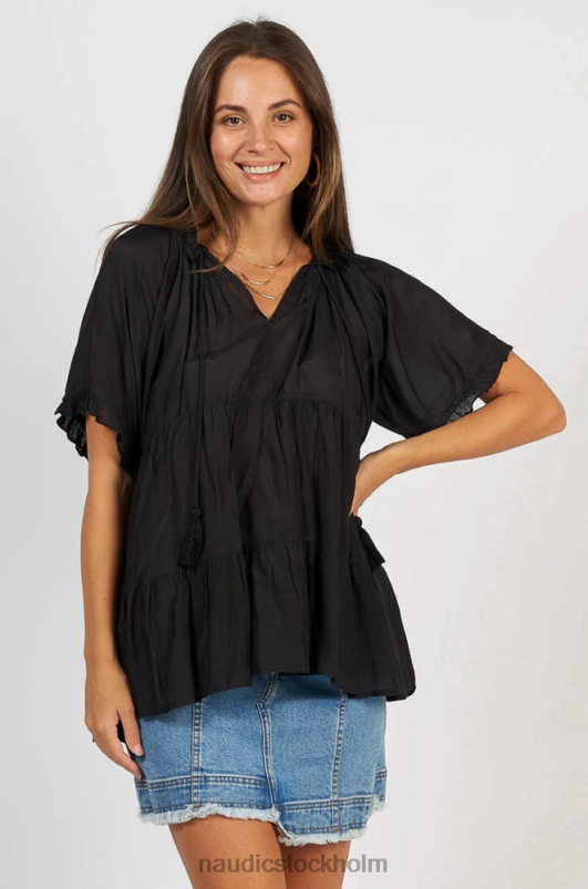 kvinnor Naudic matilda kortärmad svart kläder ZN2F6182