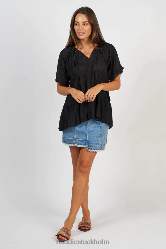kvinnor Naudic matilda kortärmad svart kläder ZN2F6182