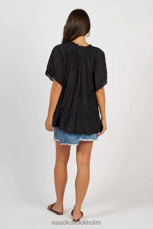 kvinnor Naudic matilda kortärmad svart kläder ZN2F6182