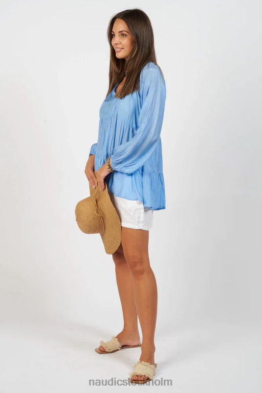 kvinnor Naudic matilda långärmad topp blåklint kläder ZN2F6177