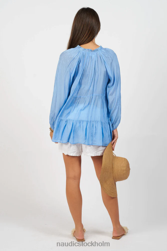 kvinnor Naudic matilda långärmad topp blåklint kläder ZN2F6177