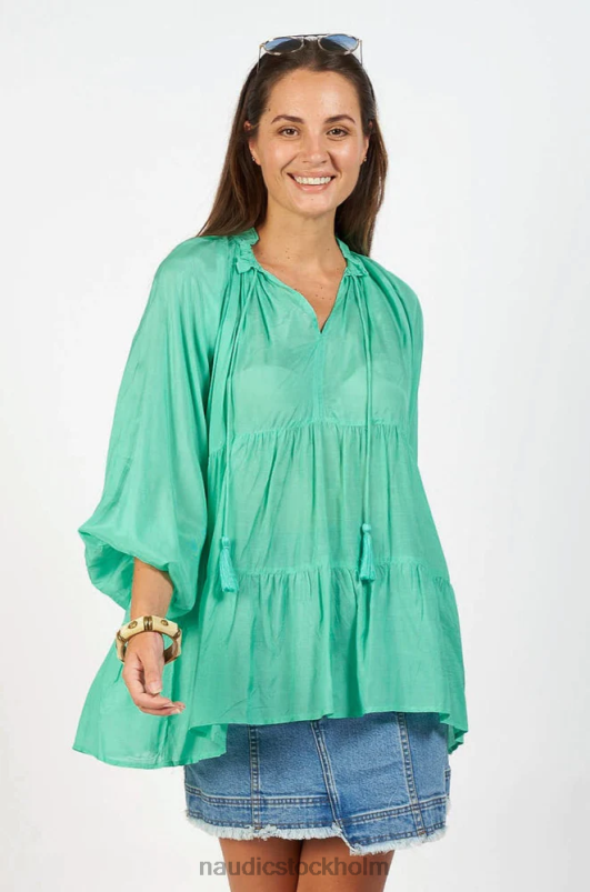 kvinnor Naudic matilda långärmad topp smaragd kläder ZN2F6179