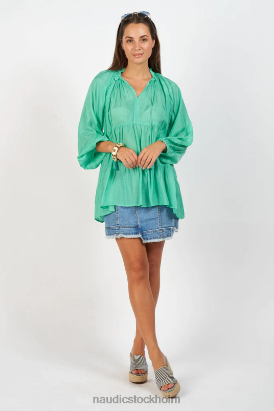 kvinnor Naudic matilda långärmad topp smaragd kläder ZN2F6179