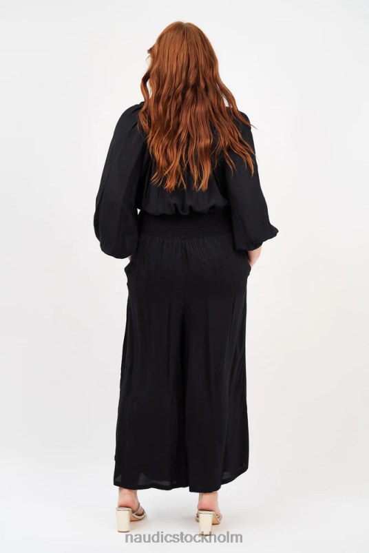 kvinnor Naudic matilda långärmad topp svart kläder ZN2F6183