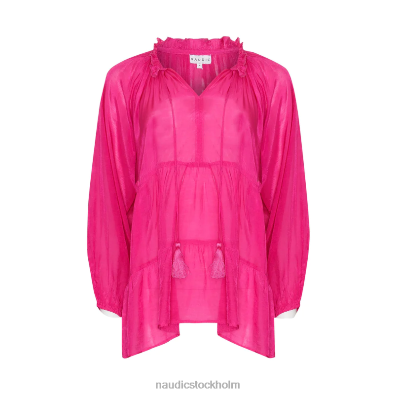 kvinnor Naudic matilda långärmad topp varm rosa kläder ZN2F6175