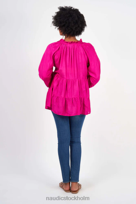 kvinnor Naudic matilda långärmad topp varm rosa kläder ZN2F6175