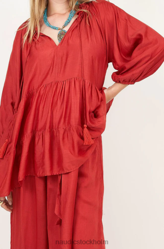 kvinnor Naudic matilda långärmad toppblock scarlet kläder ZN2F6383