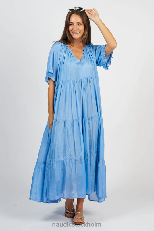 kvinnor Naudic amisha kortärmad maxi blåklint kläder ZN2F6113