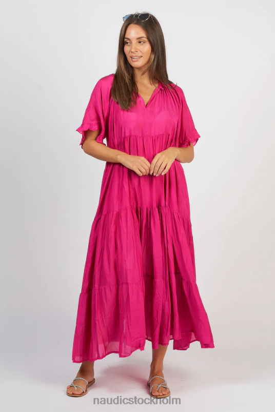 kvinnor Naudic amisha kortärmad maxi hot pink kläder ZN2F6112