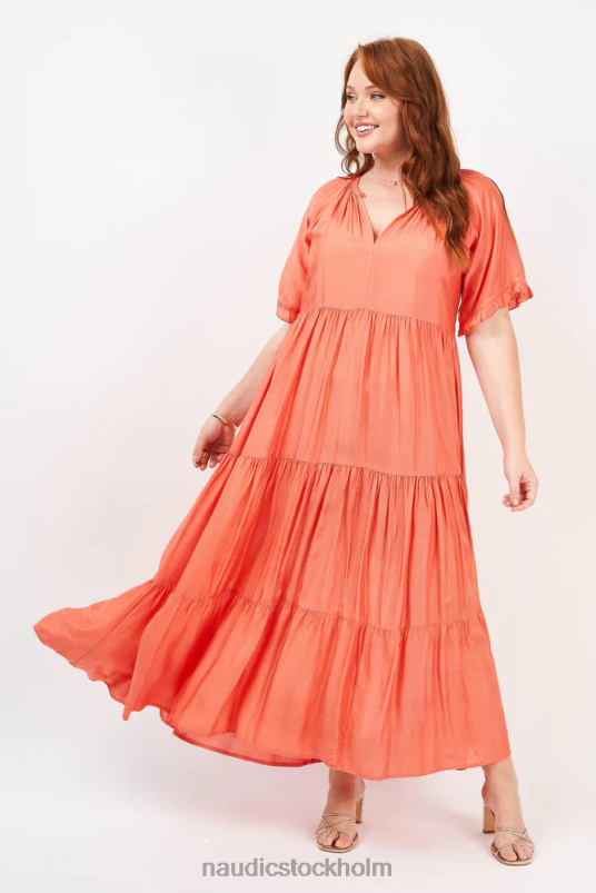 kvinnor Naudic amisha kortärmad maxi korall kläder ZN2F698