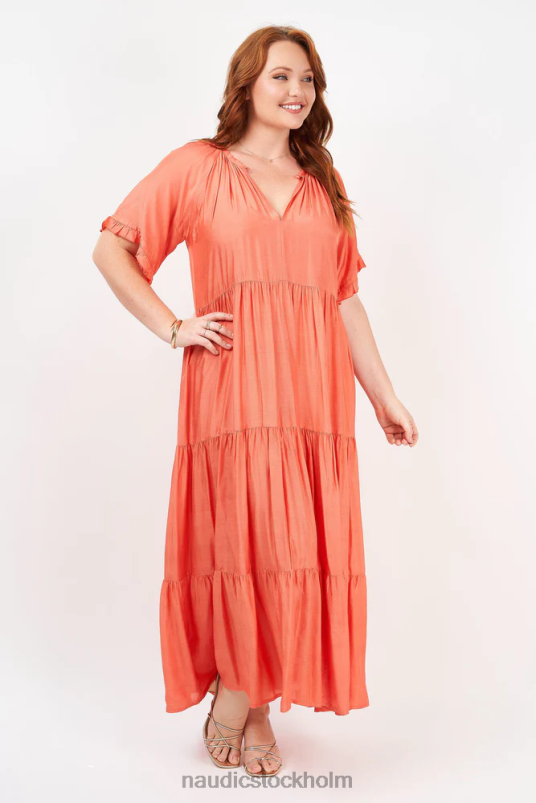 kvinnor Naudic amisha kortärmad maxi korall kläder ZN2F698