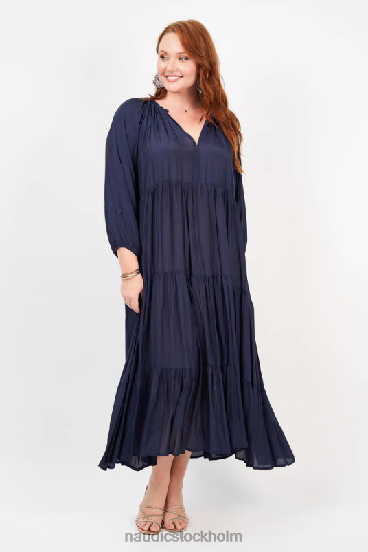 kvinnor Naudic amisha långärmad maxi marinblå kläder ZN2F6115