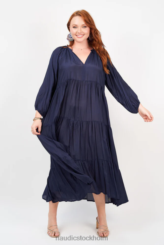 kvinnor Naudic amisha långärmad maxi marinblå kläder ZN2F6115