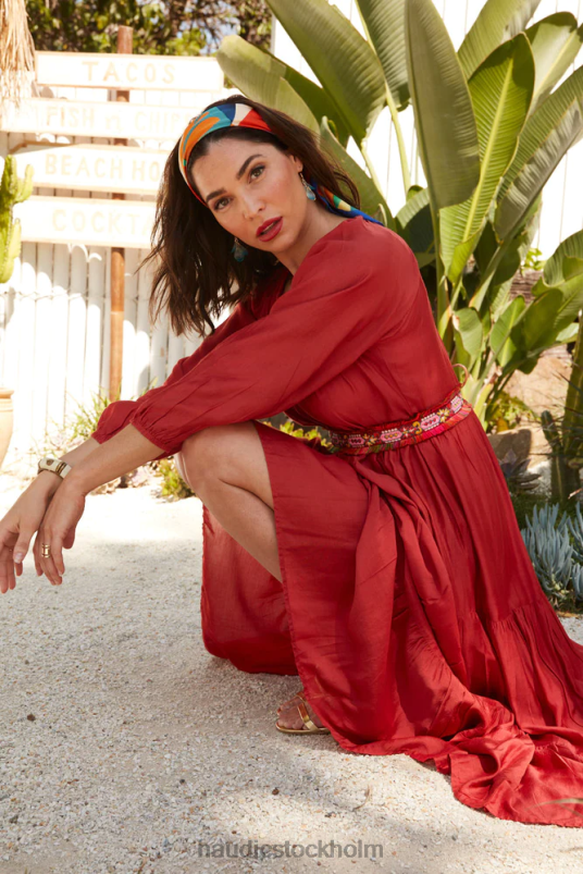 kvinnor Naudic amisha långärmad maxi scarlet kläder ZN2F642