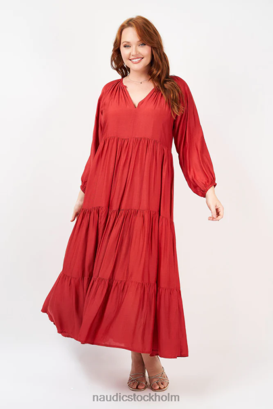 kvinnor Naudic amisha långärmad maxi scarlet kläder ZN2F642
