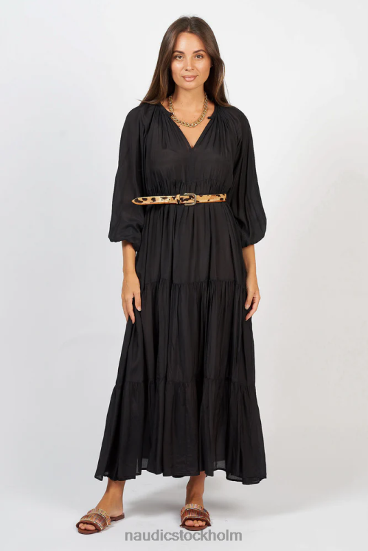 kvinnor Naudic amisha långärmad maxi svart kläder ZN2F6116