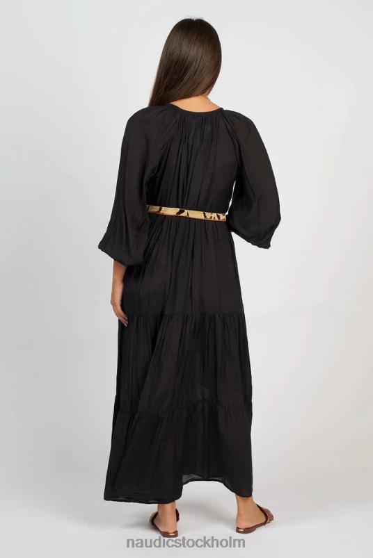 kvinnor Naudic amisha långärmad maxi svart kläder ZN2F6116