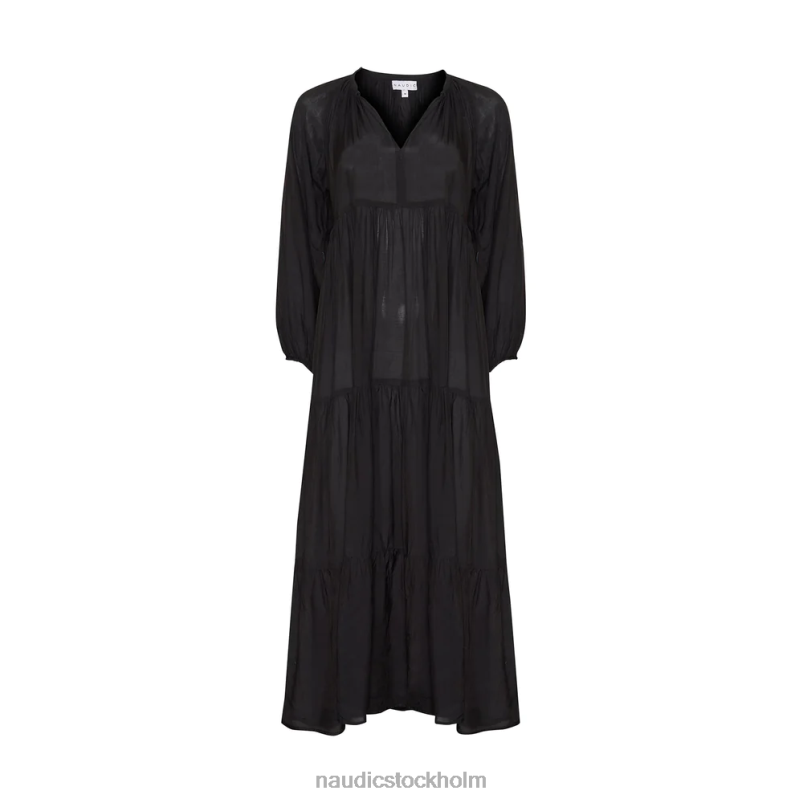 kvinnor Naudic amisha långärmad maxi svart kläder ZN2F6116