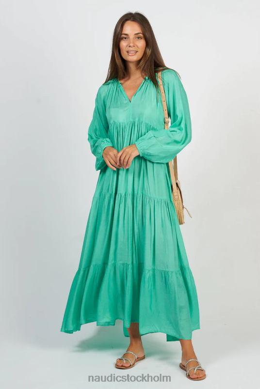 kvinnor Naudic amisha långärmad maxiklänning smaragd kläder ZN2F6117