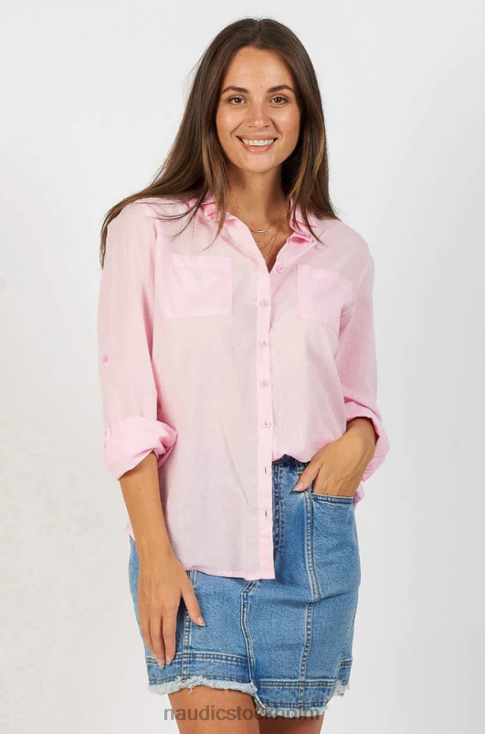 kvinnor Naudic marina skjorta babyrosa kläder ZN2F6171