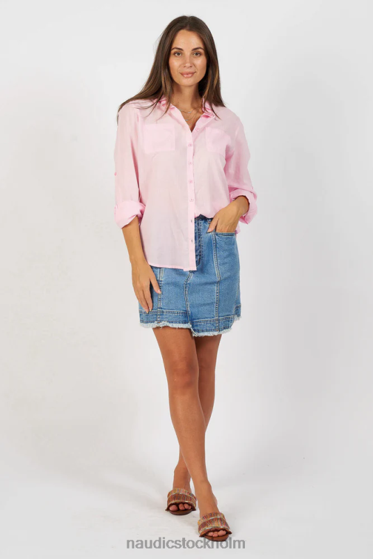 kvinnor Naudic marina skjorta babyrosa kläder ZN2F6171